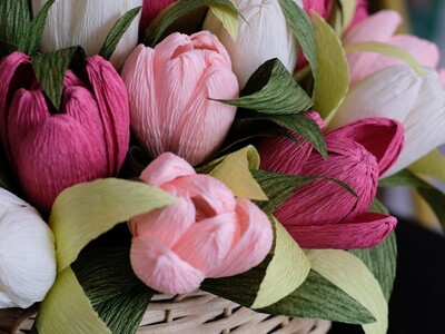 Spring Tulips and Basket Craft